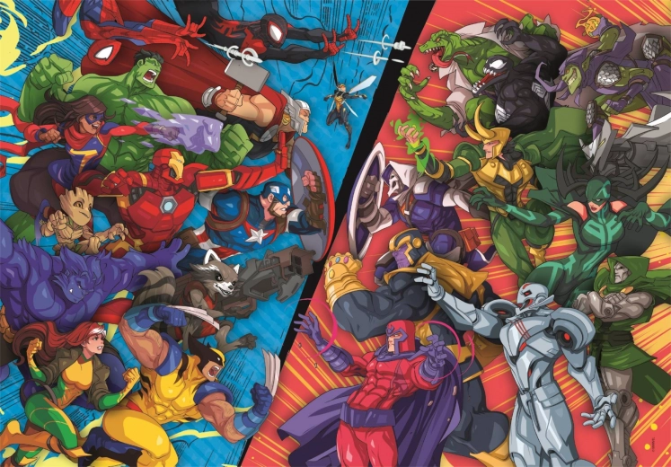 Clementoni Puzzle Marvel: Junaci vs. Zlikovci 104 dijelova