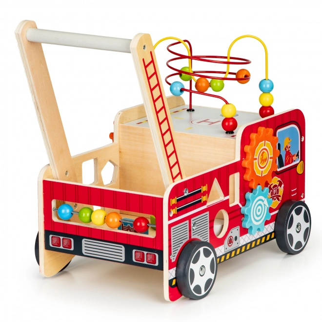 Drveno obrazovno hodalica s kockama - Vatrogasno vozilo ECOTOYS