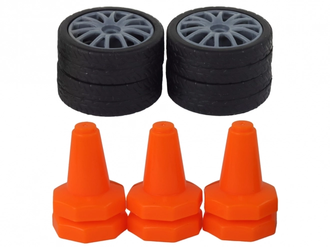 Daljinski upravljani sportski auto R/C 1:24 zamjenjivi kotači – sivo