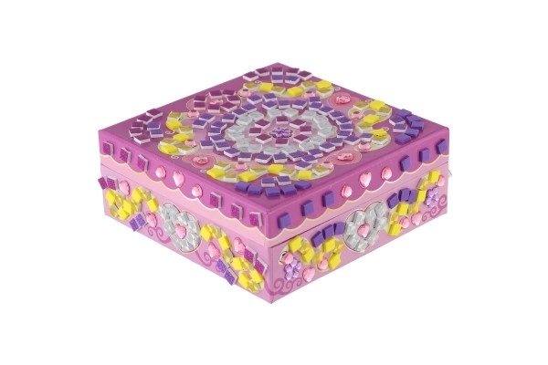 Kreativni set škrinjica s mozaikom s dodacima u kutiji 21x18x5,5cm