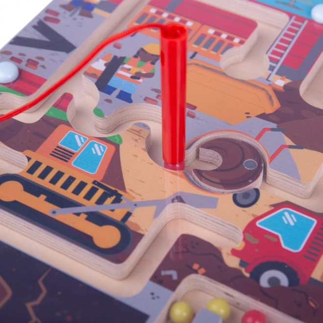 Bigjigs Toys Magnetički labirint Gradilište