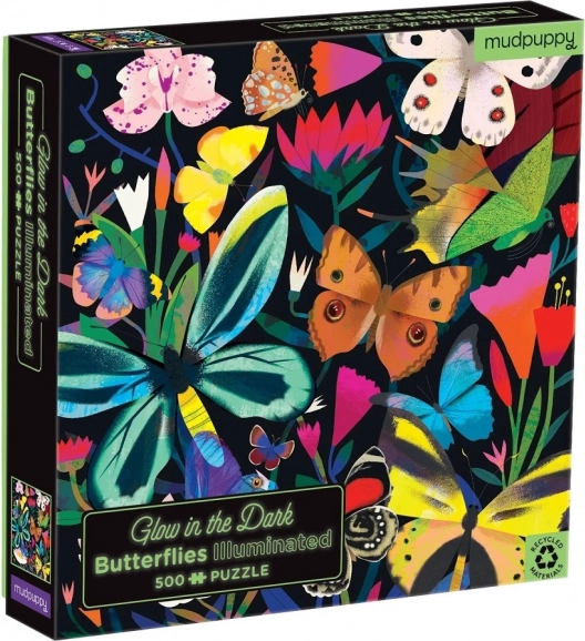 Mudpuppy puzzle Leptiri svijetle u mraku 500 komada