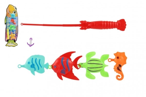 Igra riba/ribar sa štapom 26cm plastika 5 boja na karti 15,5x49x2cm