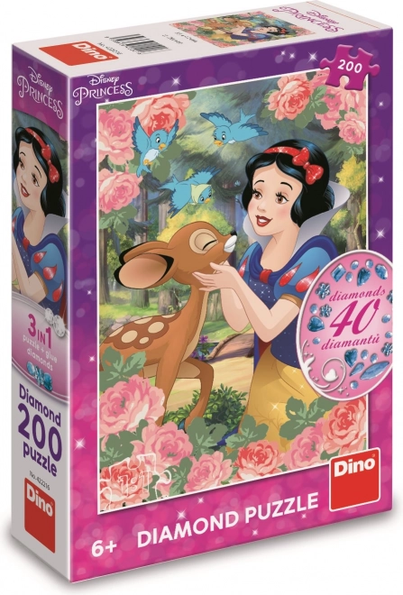 DINO Puzzle s draguljima Snjeguljica i srna 200 komada