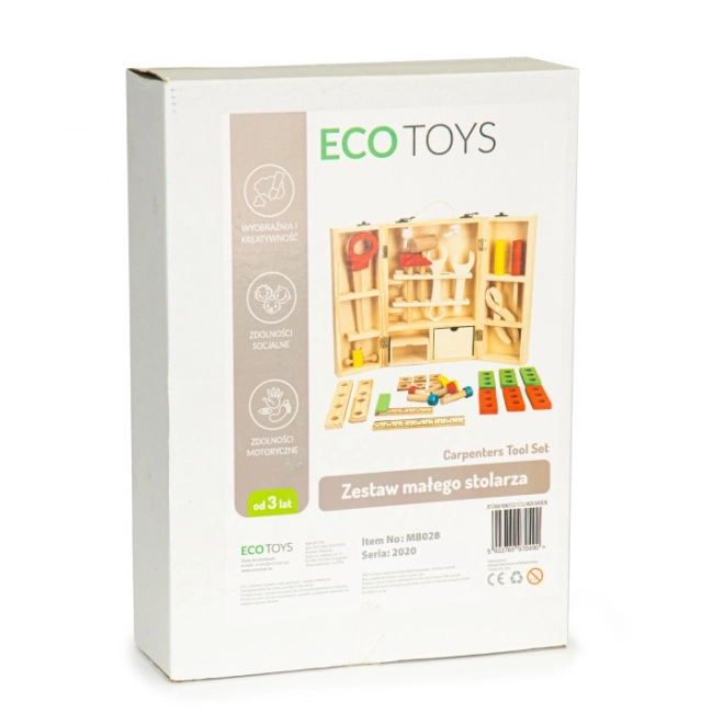 Drveni alat u radioničkoj kutiji, set XXL ECOTOYS