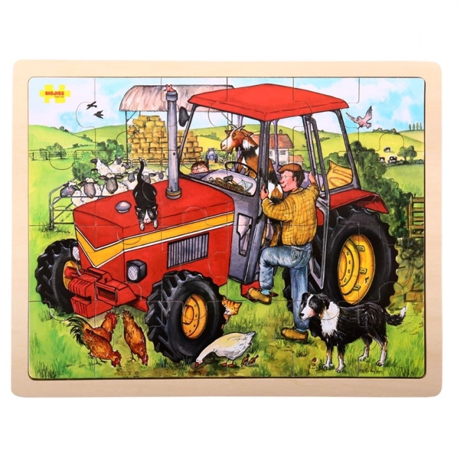 Bigjigs Toys Drvene puzzle traktor 24 dijelova