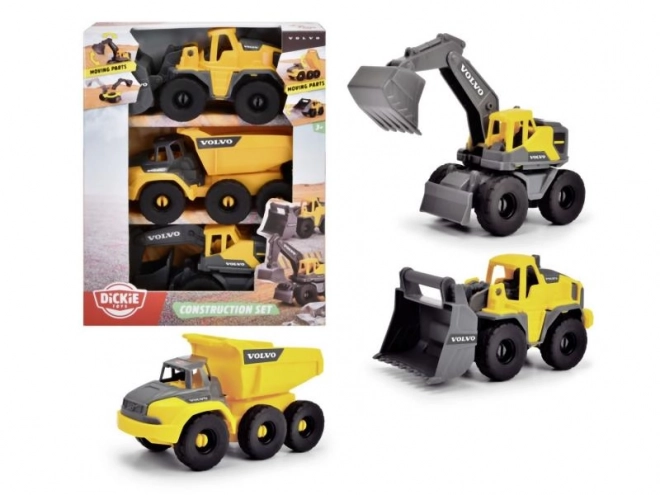 Građevinski set VOLVO – 3 građevinska stroja, 16 cm (1:36)