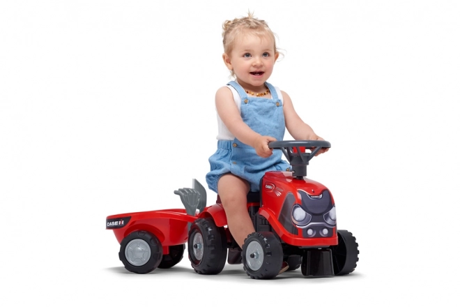 Vozeći traktor Baby Case IH crveni s prikolicom