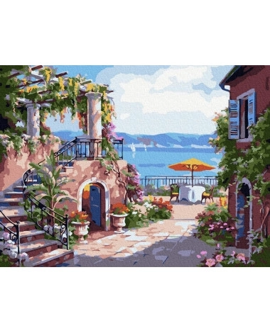 Slikanje po brojevima Toskanska terasa 40x50 platno + boje + kistovi