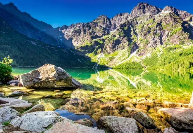 Puzzle 1500 dijelova Morsko oko – izlazak sunca, Tatre