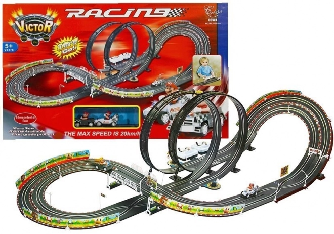 Električna autostaza s 2 automobila Mario RC