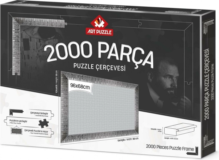 Srebrni okvir za puzzle 96x68 cm