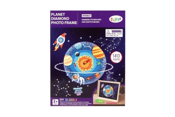 Kreativni set dijamantnog slikanja Svemir s naljepljivim dijamantima u kutiji 21x27x3cm