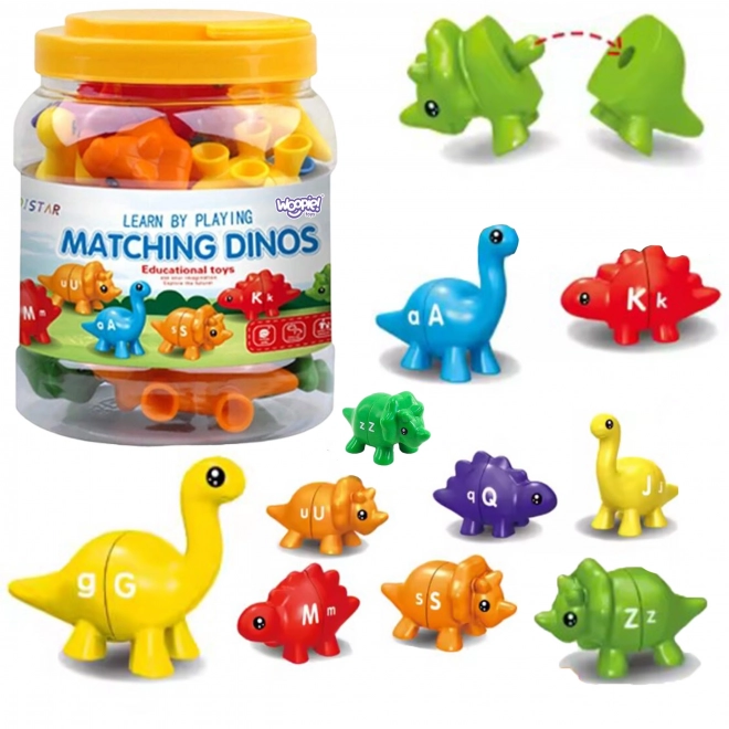 WOOPIE set Montessori figurice dinosaur s učenjem boja i slova Poveži Slovkice 13 kom