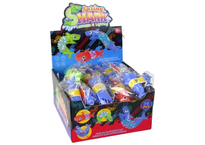 Svjetleća Antistres Igračka - Stretch Shark PoP Cijev s LED-om