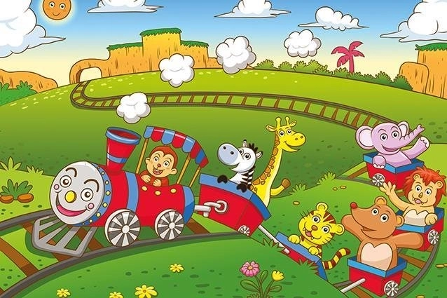 Drvene puzzle Životinjski vlakić 25 dijelova