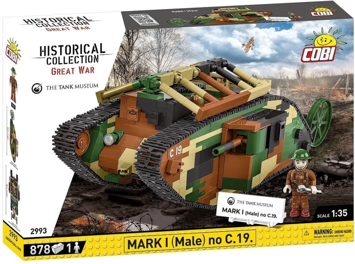 Konstruktorski set COBI tenk Mark I (Male) – 878 dijelova