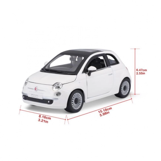 Bburago 1:24 Fiat 500 (2007) Bijeli