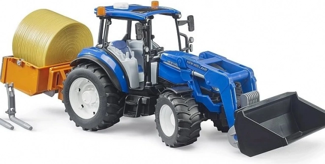 Bruder traktor New Holland T5.120 s prednjim utovarivačem i prikolicom