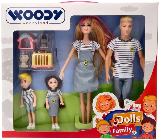 Woodyland Moderna obitelj lutaka s kućnim ljubimcima
