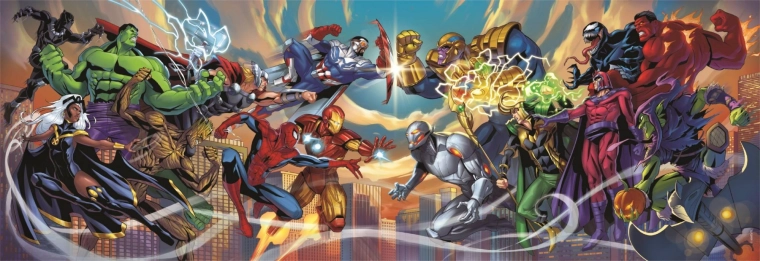 Panoramske puzzle Marvel: Junaci vs. zlikovci 1000 dijelova