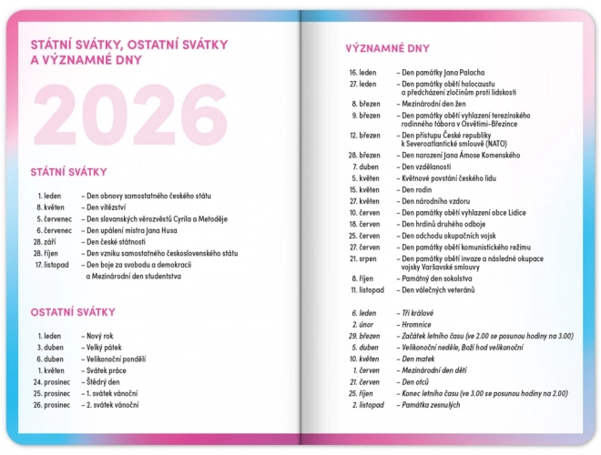 Školski dnevnik Ružičasti rujan 2025 – prosinac 2026