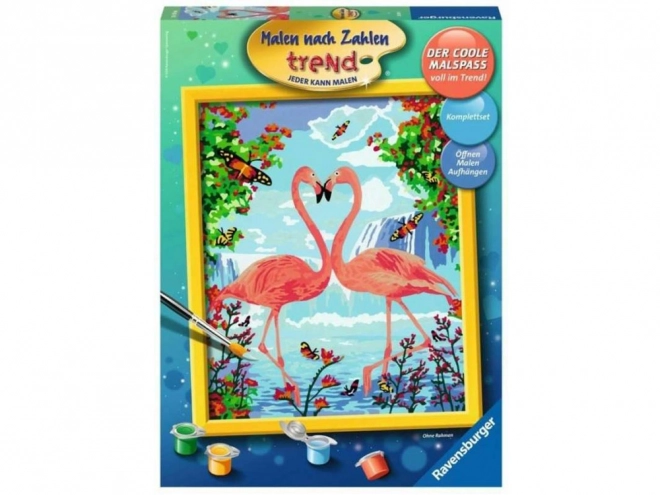 Slikanje po brojevima - Zaljubljeni flamingosi