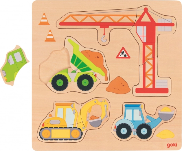 Drvene umetaljke puzzle Na gradilištu Goki