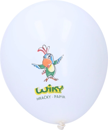 Bijeli napuhujući balon s printom WIKY 30 cm, 100 kom
