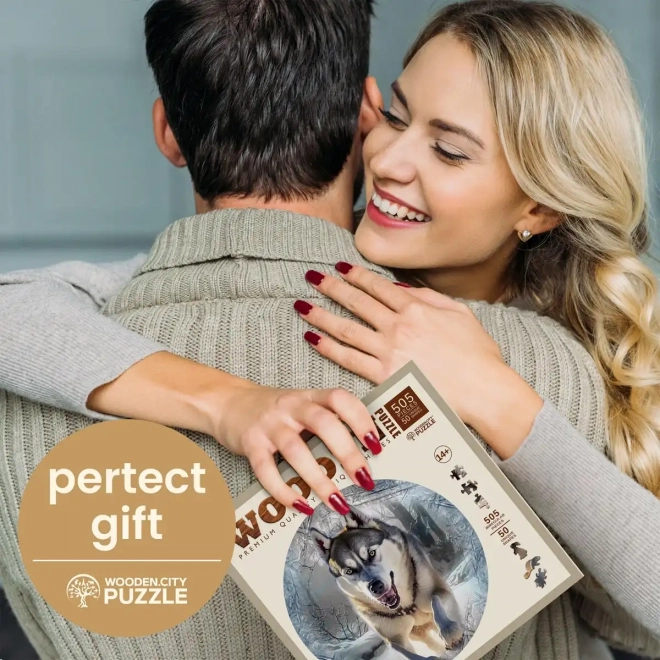 WOODEN CITY Drvene puzzle Trčeći vuk 505 dijelova EKO