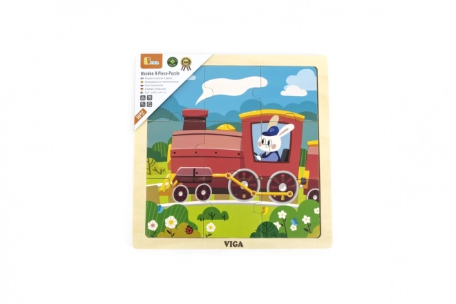 Drvene puzzle 9 dijelova - vlakić