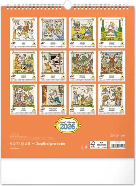 Zidni kalendar Josef Lada - Izreke 2026