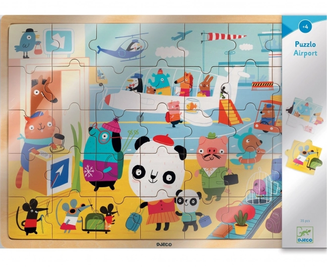 DJECO Drvene puzzle Zračna luka 35 dijelova