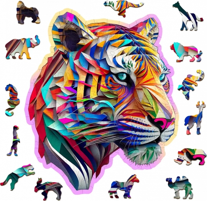 Drvene puzzle šareni tigar 150 dijelova WOODEN CITY