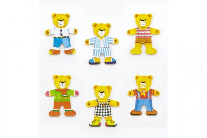 Drvene puzzle VIGA Obuci medvjedića