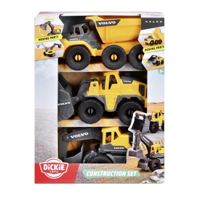 Građevinski set VOLVO – 3 građevinska stroja, 16 cm (1:36)