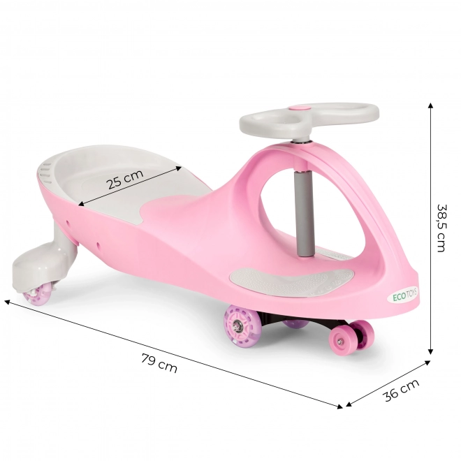 Vozić s LED kotačima roza ECOTOYS