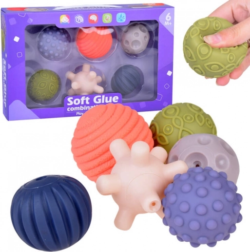set senzoričkih loptica od meke plastike, 6 kom