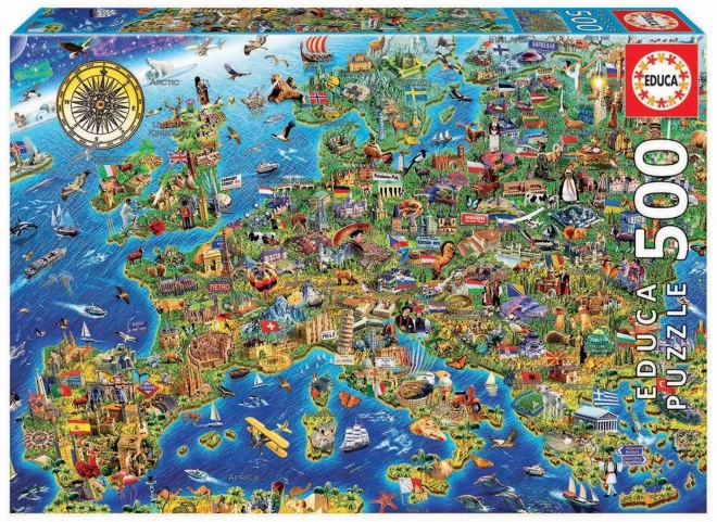 EDUCA Puzzle Luda karta Europe 500 dijelova