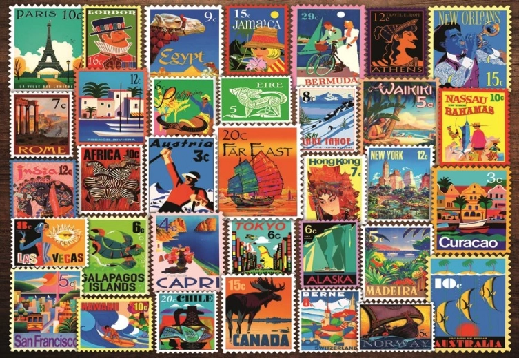 Ravensburger puzzle Marke iz raznih kutova svijeta 200 dijelova