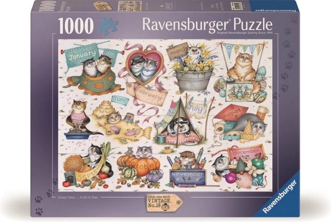 Puzzle Mačji kalendar 1000 dijelova