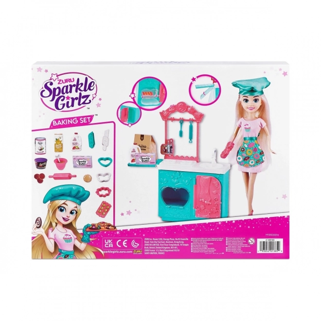 Pekarska garnitura Sparkle Girlz s lutkom 27 cm