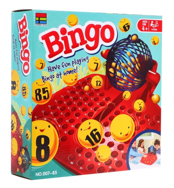Dječja igra Bingo 4+ Numerička lutrija + Stroj za izvlačenje s bubnjem + Kuglice s brojevima + Karte žetoni