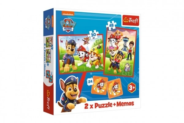 TREFL Set 3u1 Patrolne šape u akciji (2x puzzle + memory kartice)