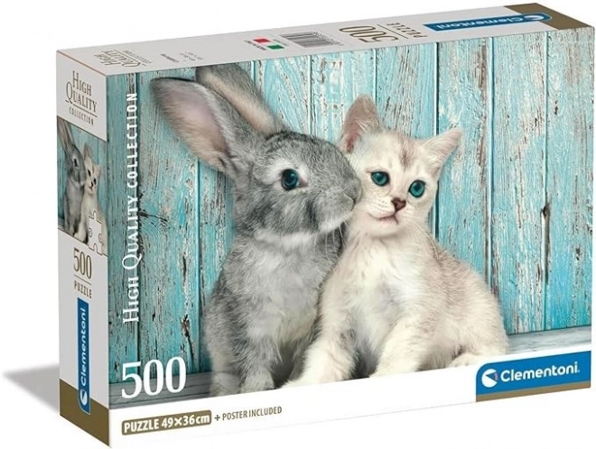 Puzzle od 500 dijelova Kompakt Mačka i Zec