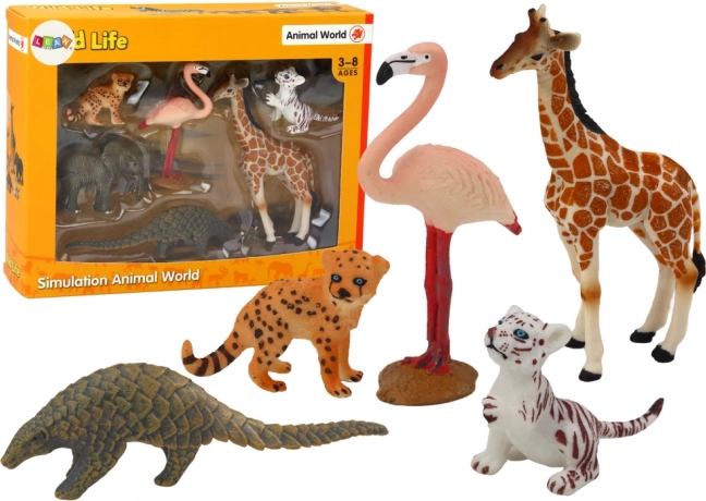 Set figurica Životinje: Žirafa, Plamenac, Slon, Tigar