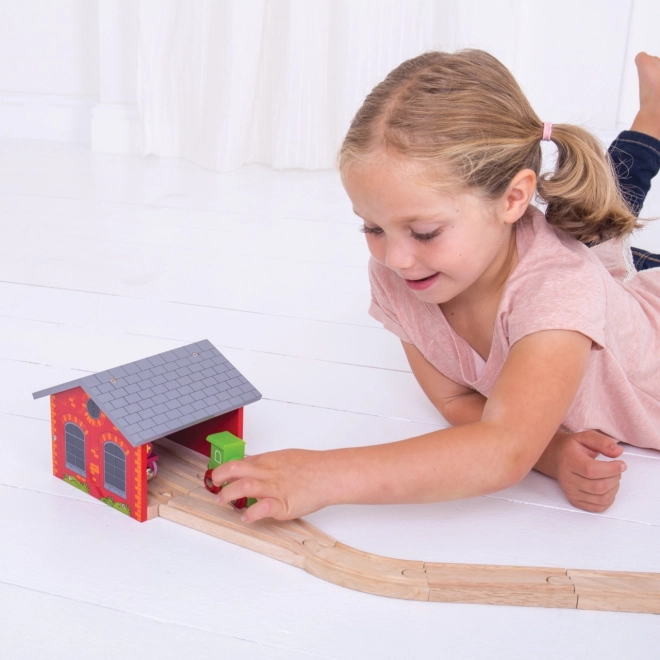 Drveno skladište za dvije vlakovne kompozicije Bigjigs Rail