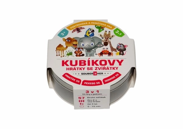 Kubíkove igre sa životinjama 3u1 u limenoj kutijici