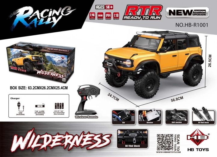 Auto na daljinsko upravljanje Wilderness 1:10 žuto