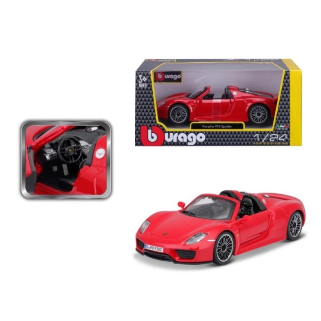 Kovinsko autiće Porsche 918 Spyder crveno